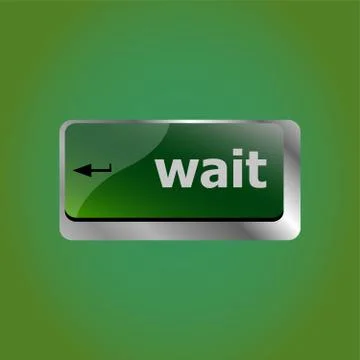 Wait word button on a computer keyboard Stock Illustration