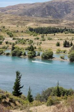 Waitaki river Fotos Stock