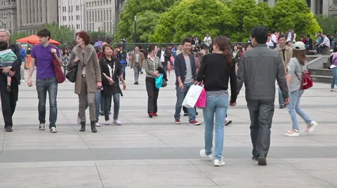 Waitan crowd Vídeo Stock 49063091