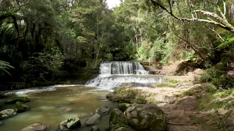 Waitangi Stream Cascade Falls and Omeru Scenic Falls: A Northland Gem on th.. Stock Footage 282692915