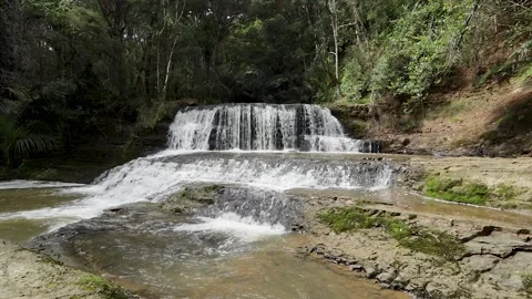 Waitangi Stream Cascade Falls and Omeru Scenic Falls: A Northland Gem on th.. Stock Footage 282692924