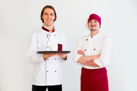Waiter and chef Stock Photos