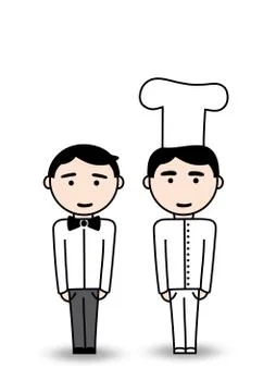 Waiter and cook Illustrazione stock