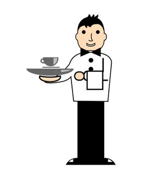 Waiter barista Stock Illustration