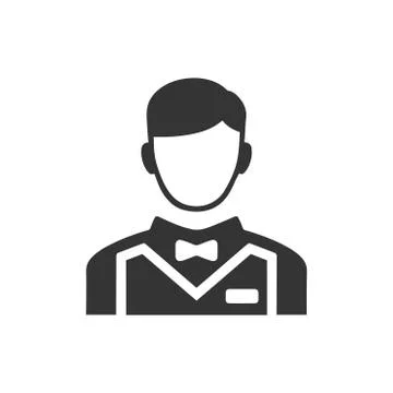 Waiter Boy Icon Stock Illustration