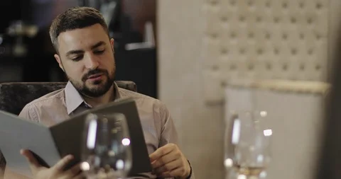 The waiter came to the customers. Stock Footage 120055775