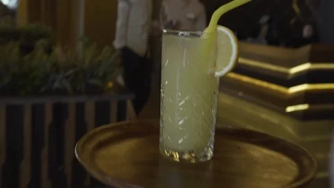 Waiter carrying lemonade Stock Footage 167589786