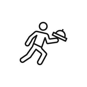 Waiter falling icon logo sign vector outline Stock-Illustration
