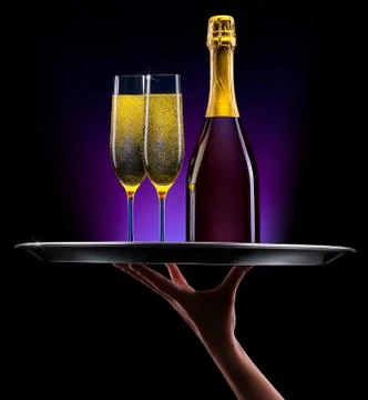 Waiter hand with champagne Фото