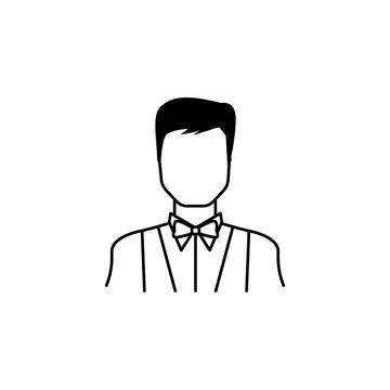 Waiter icon. Avatar element of professions for mobile concept and web apps. Thin Stock Illustration
