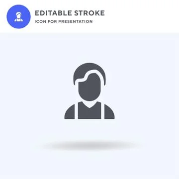 Waiter icon vector, filled flat sign, solid pictogram isolated on white, logo Stock-Illustration