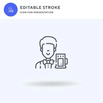 Waiter icon vector, filled flat sign, solid pictogram isolated on white, logo Stock-Illustration