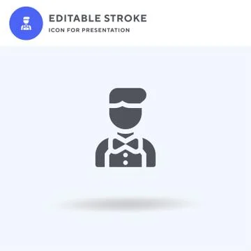 Waiter icon vector, filled flat sign, solid pictogram isolated on white, logo Stock-Illustration