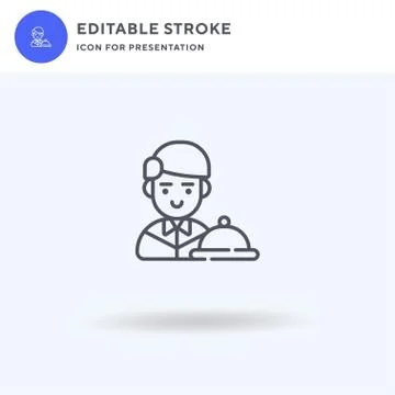 Waiter icon vector, filled flat sign, solid pictogram isolated on white, logo Stock-Illustration