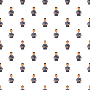 Waiter icon working with tablet seamless pattern Stock-Illustration