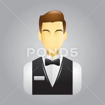 Waiter Ilustraciones de archivo