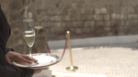 Waiter keeps waits Stock Footage 88063214