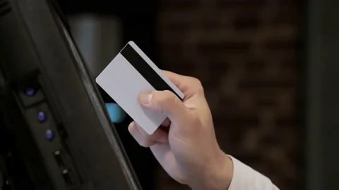 The waiter makes an order on the computer Video stock 199565833