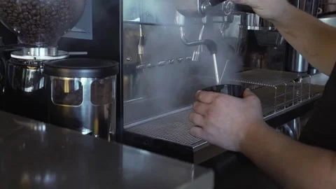 Waiter making coffee Stock Footage 167588729