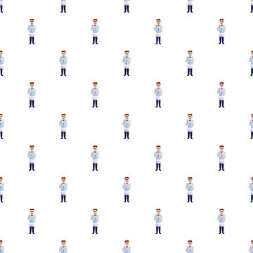 Waiter man cartoon pattern background design Stock Illustration