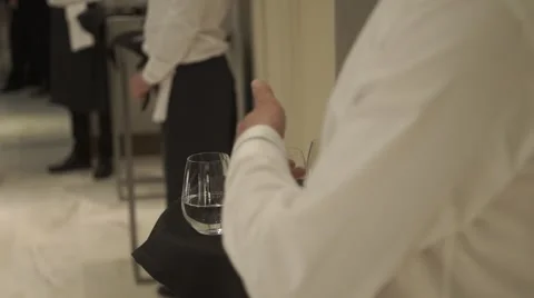 Waiter Offers Drinks Stock Footage 65199241
