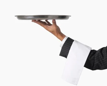 Waiter or server isolated on white Stock Photos