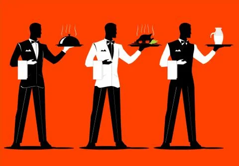 Waiter Parade  Illustrazione stock