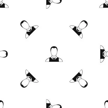Waiter pattern seamless black Stock Illustration