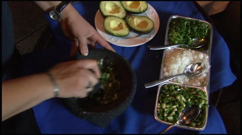Waiter Perparing Guacamole  Stock Footage 62758237
