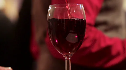 Waiter Pouring Red Wine Stock Footage 53856537
