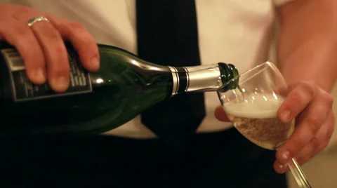 Waiter Pouring Wine Stock Footage 33402220