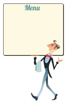 Waiter. restaurant menu Stock Illustration