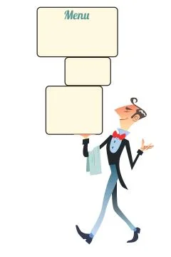 Waiter. restaurant menu Stock Illustration