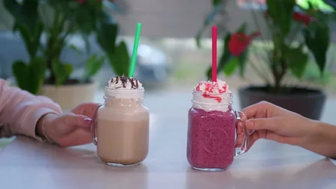 The waiter serving delicious smoothies. Stock Footage 101750442