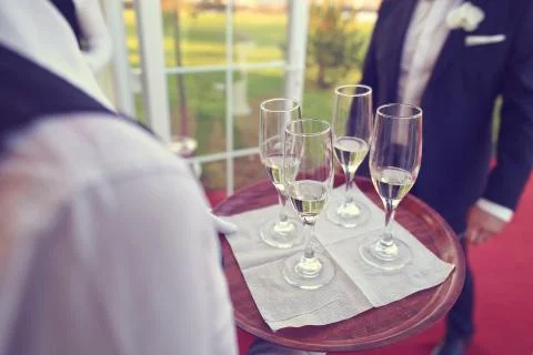 Waiter serving drink Stock Photos