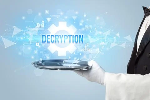 Waiter serving new technology concept Stock Photos
