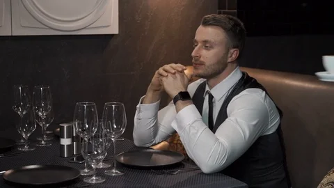 The waiter is serving the tea Stock Footage 88164325