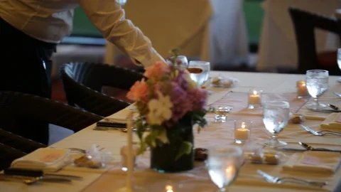 Waiter Serving Water Stock Footage 104824614