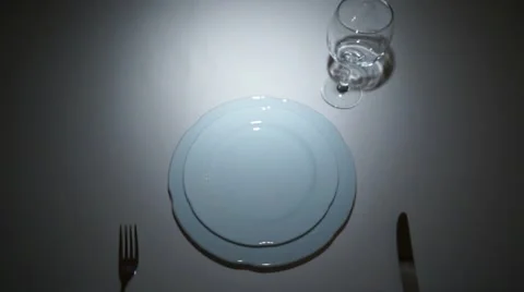 Waiter Setting Formal Dinner Table Stock Footage 55551600