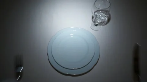 Waiter Setting Formal Dinner Table Stock Footage 55551611