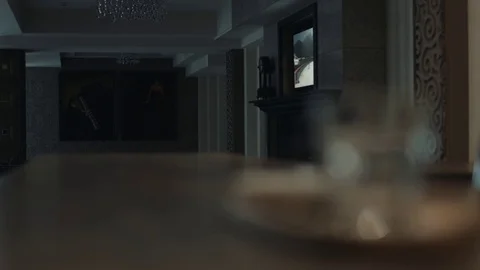 Waiter takes the coffee on the table Stock Footage 76359556