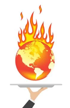 Waiter tray earth Stock Illustration