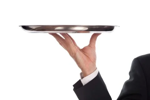 Waiter with tray Stock Photos