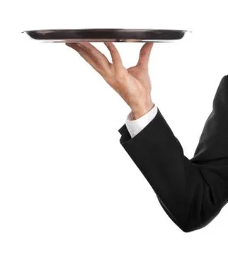 Waiter with tray Stock Photos