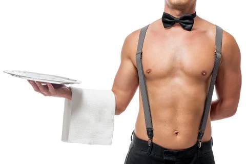 Waiter with a tray Stock Photos