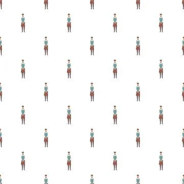 Waiter uniform characters creating seamless pattern background Stock Illustration
