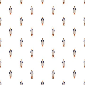 Waiter uniform work profession people seamless pattern Stock Illustration