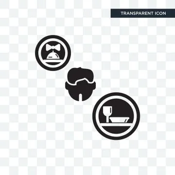 Waiter vector icon isolated on transparent background, Waiter logo design Stock-Illustration