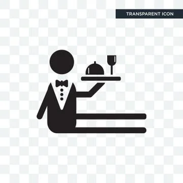 Waiter vector icon isolated on transparent background, Waiter logo design Stock-Illustration