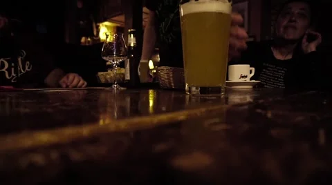 Waiter at work in a pub Stock Footage 63320097